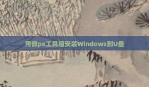 用微pe工具箱安装Windows到U盘