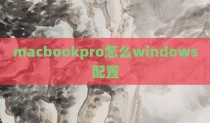macbookpro怎么windows配置