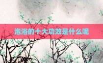泡浴的十大功效是什么呢