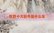 世界十大巨牛是什么车