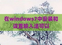 在windows7中安装和设置输入法可以