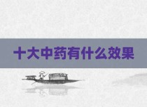 十大中药有什么效果