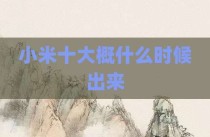 小米十大概什么时候出来