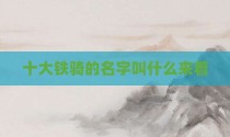十大铁骑的名字叫什么来着