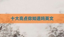 十大亮点你知道吗英文
