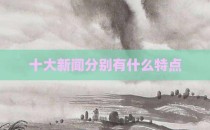 十大新闻分别有什么特点
