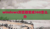 windows浏览器变成360怎么办
