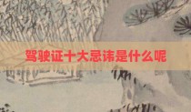 驾驶证十大忌讳是什么呢