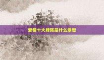 爱情十大牌阵是什么意思