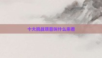 十大挑战项目叫什么来着