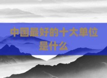 中国最好的十大单位是什么