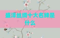 盛泽丝绸十大名牌是什么