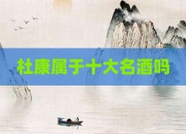 杜康属于十大名酒吗