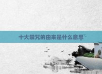 十大禁咒的由来是什么意思