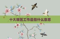 十大艰苦工作是指什么意思