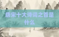 唐宋十大诗词之首是什么