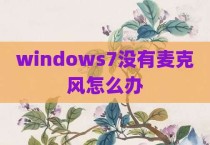 windows7没有麦克风怎么办