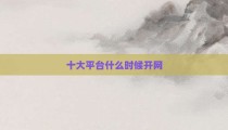 十大平台什么时候开网