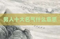 男人十大名气什么意思