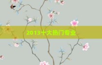2013十大热门专业