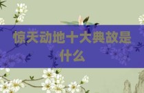 惊天动地十大典故是什么
