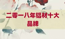 二零一八年铝材十大品牌