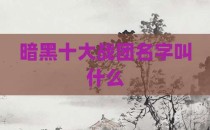 暗黑十大战团名字叫什么