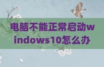 电脑不能正常启动windows10怎么办