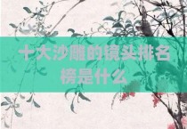 十大沙雕的镜头排名榜是什么