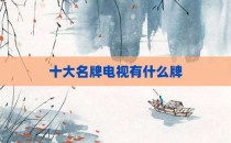 十大名牌电视有什么牌