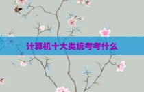 计算机十大类统考考什么