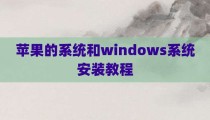 苹果的系统和windows系统安装教程