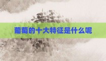 葡萄的十大特征是什么呢