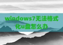 windows7无法格式化u盘怎么办