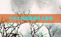 十大大凶武器是什么名字