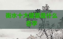 衡水十大硬菜是什么名字