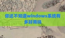 你还不知道windows系统有多好用吗