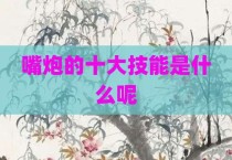 嘴炮的十大技能是什么呢
