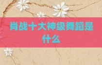肖战十大神级舞蹈是什么