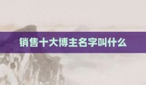 销售十大博主名字叫什么