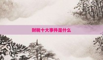 财税十大事件是什么