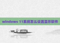 windows 11系统怎么设置显示软件