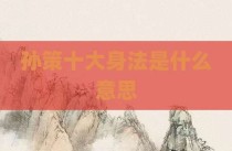 孙策十大身法是什么意思
