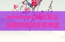 windows系统怎么设置时间同步服务区