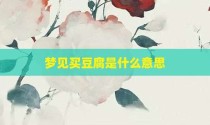 梦见买豆腐是什么意思
