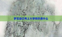 梦见自己考上大学预示着什么