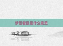 梦见老鼠是什么意思
