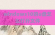 windows10的u盘怎么打开文件