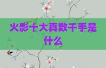 火影十大真数千手是什么