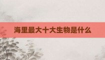 海里最大十大生物是什么